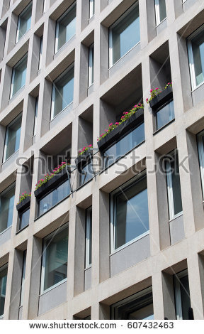 stock-photo-the-photo-of-architectural-building-facade-abstract-lines-windows-and-flowers-607432463